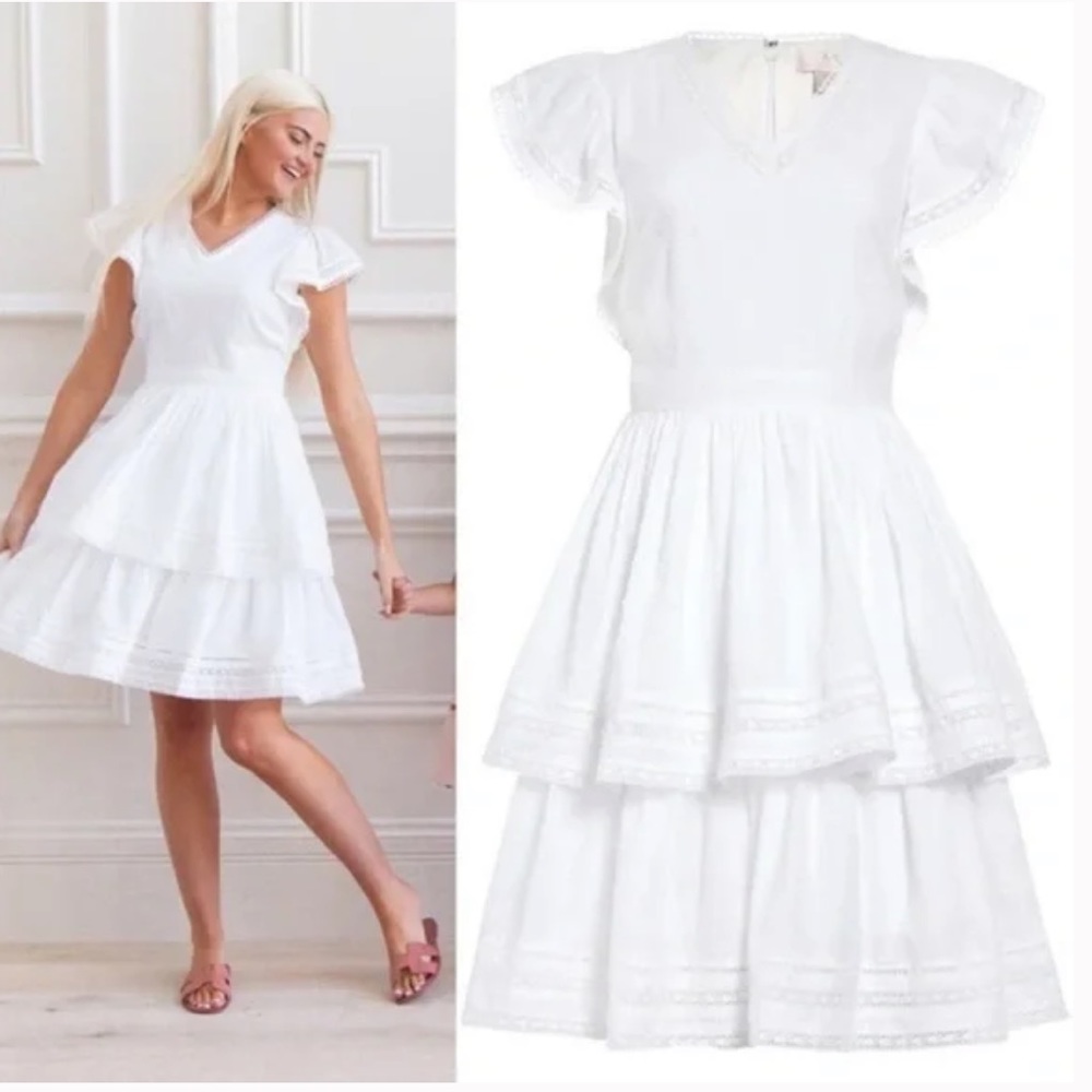NEW Rachel Parcell Swiss dot tiered dress size small